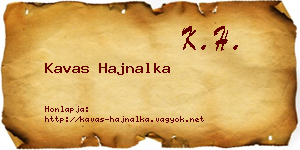 Kavas Hajnalka névjegykártya